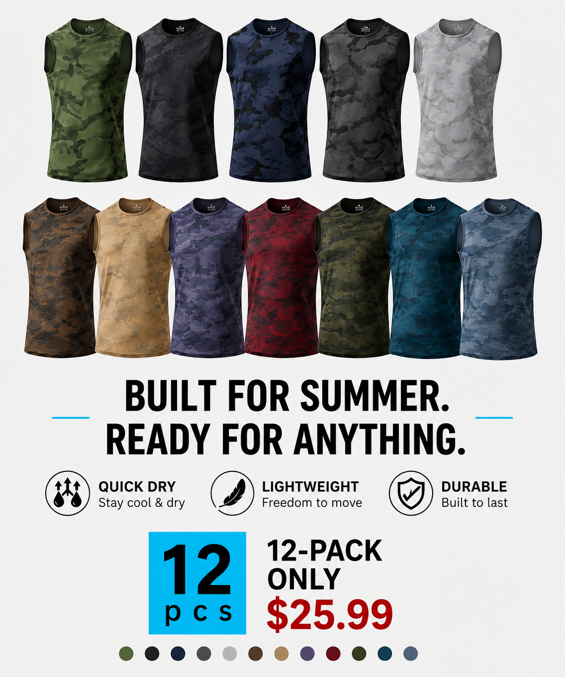 Men's Camo Sleeveless Tank Top