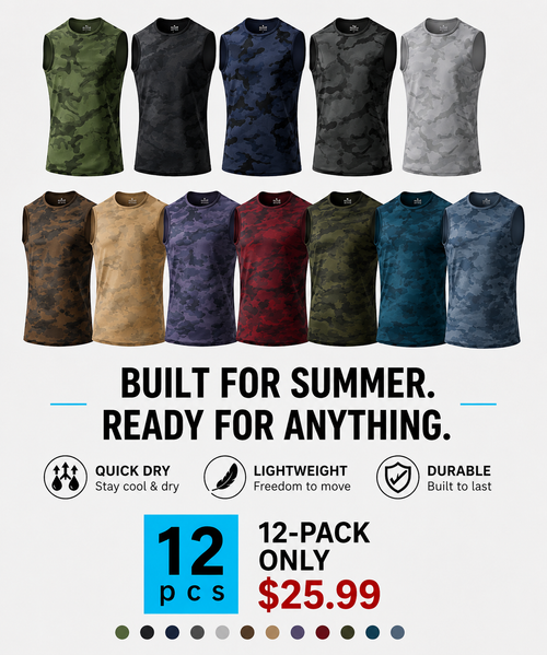 Men's Camo Sleeveless Tank Top