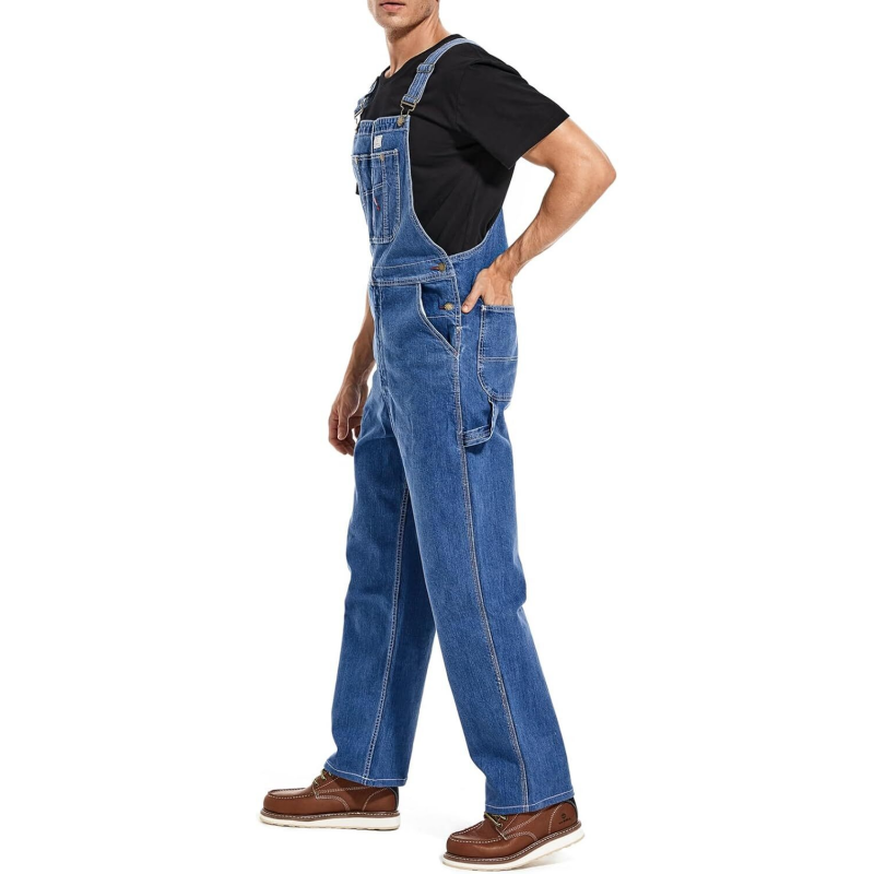 🔥CLEARANCE SALE🔥Men's Heavy-Duty Denim Bib Overalls – Adjustable Straps & Utility Pockets
