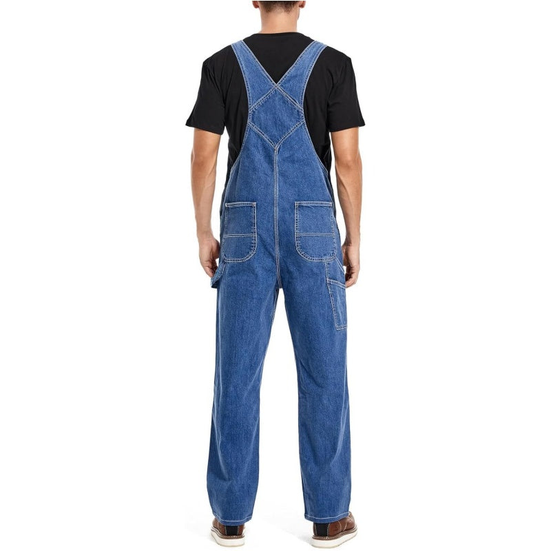 🔥CLEARANCE SALE🔥Men's Heavy-Duty Denim Bib Overalls – Adjustable Straps & Utility Pockets
