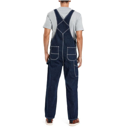 🔥CLEARANCE SALE🔥Men's Heavy-Duty Denim Bib Overalls – Adjustable Straps & Utility Pockets