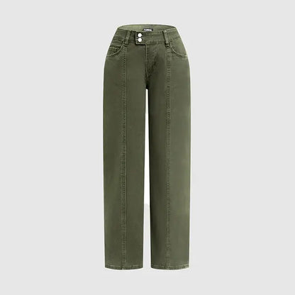 Mid Rise Straight Leg Pants for Women