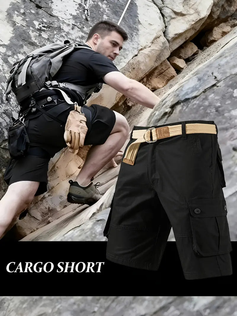 Men Multi-Pocket Tactical Cargo Shorts, Wrinkle Resistant Breathable Hiking Golf Outdoor