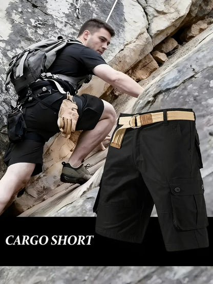 Men Multi-Pocket Tactical Cargo Shorts, Wrinkle Resistant Breathable Hiking Golf Outdoor
