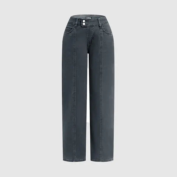 Mid Rise Straight Leg Pants for Women