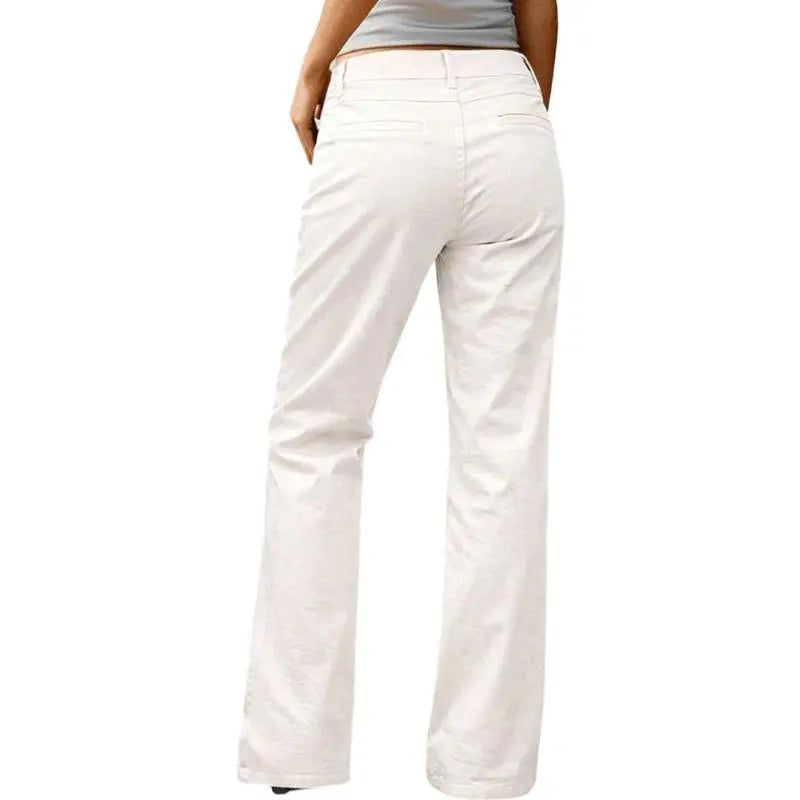 Mid Rise Straight Leg Pants for Women