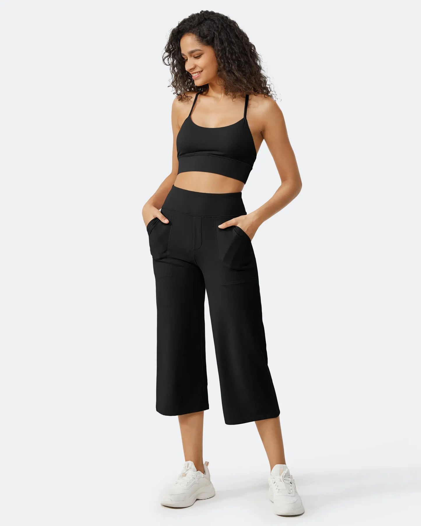 This Week's Special Price💥Women's Wide Leg Yoga Capri Pants with Pockets
