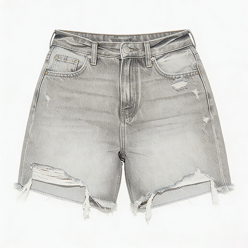 Women Ripped Denim Shorts
