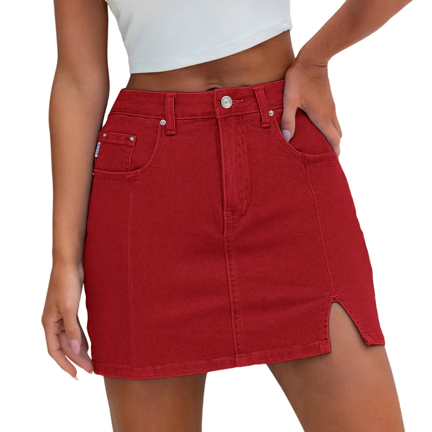 👖✨ Women’s High-Waisted Denim Skort – Mini Skirt Vibes with Shorts Comfort! 🔥💃