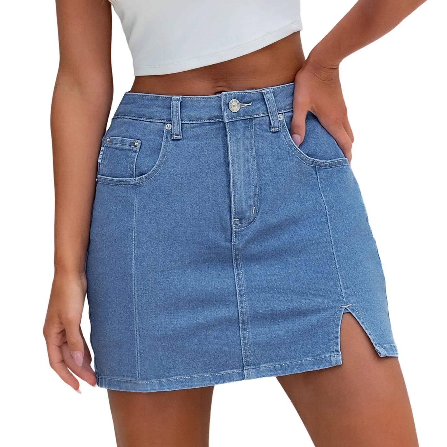 👖✨ Women’s High-Waisted Denim Skort – Mini Skirt Vibes with Shorts Comfort! 🔥💃
