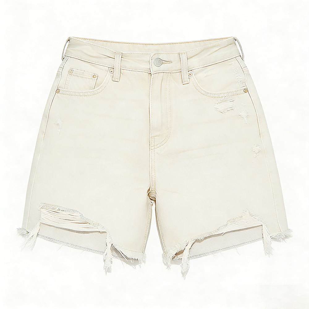 Women Ripped Denim Shorts
