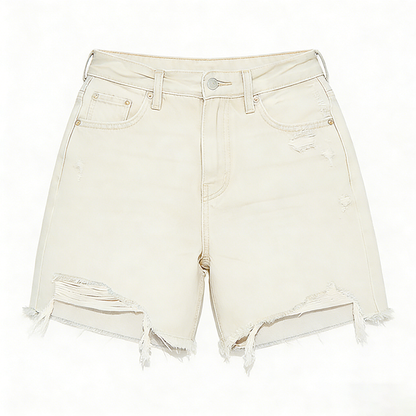 Women Ripped Denim Shorts